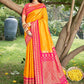 Anaita Yellow Silk Saree With Blouse Piece