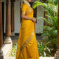Anaita Yellow Silk Saree With Blouse Piece
