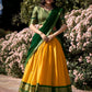 Lorenvalley Yellow Kanchipuram Zari Weaving Work Lehenga Choli with Dupatta | Swadesiicart