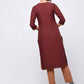 Aniyah Crepe Color Block Straight Brown Kurta (AN-139K) - Swadesiicart