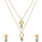 Ruby Raang Green Aventurine & Kundan Necklace with Studs | Swadesiicart