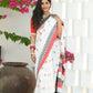 Beatitude White Cotton Tangail Saree