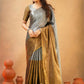 Exclusive Collection Beautiful Gray Copper Tissue Silk Hand Weaving Handloom Saree With Running Blouse Piece - Swadesiicart