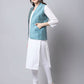 Even Apparels Blue Bansari Silk Open Front Gillet | Swadesiicart