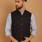 Even Apparels Pure Wool Nehru Jacket - Black | Swadesiicart