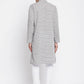 Even Apparels White Pure Cotton Men's Long Kurta With Band Collar | Swadesiicart