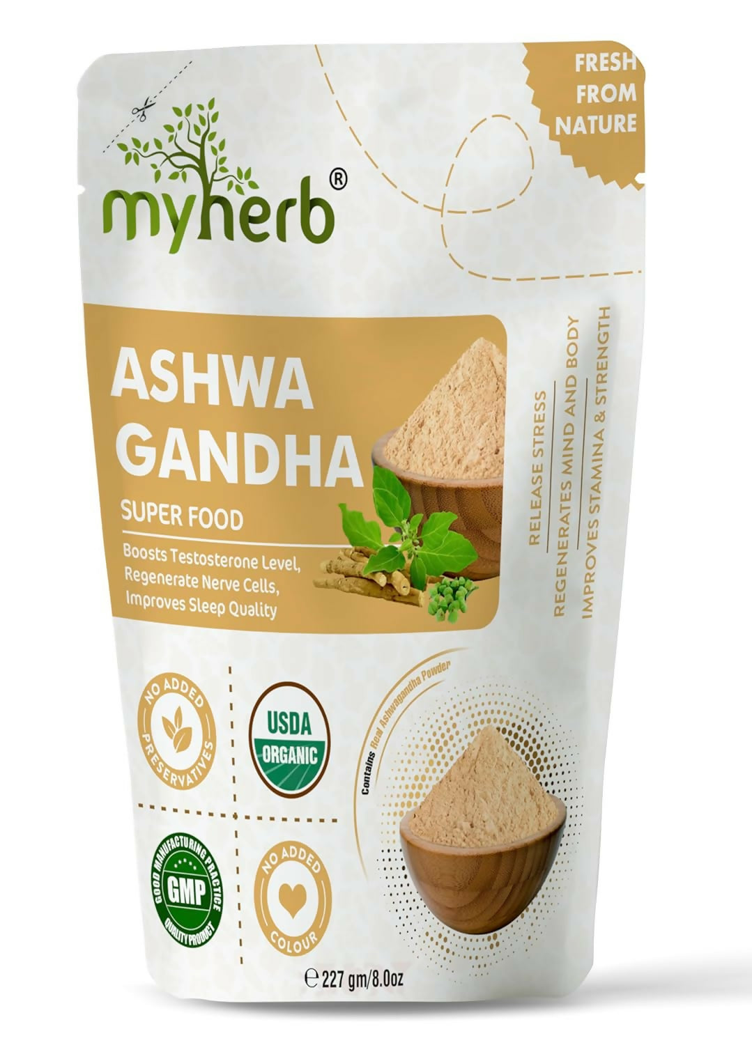 Myherb Pure Natural Organic Ashwagandha Powder - Swadesiicart