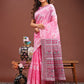 Shree Shyam Fashion Anaya Pink Linen Cotton Saree