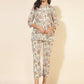 Janasya Women's White Cotton Printed Casual Regular Co-ords - Swadesiicart