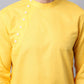 Even Apparels Yellow Pure Cotton Men's Kurta With Side Placket | Swadesiicart