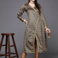 Ahalyaa Women Green & Cream-Coloured Floral Printed Velvet Kurta | Swadesiicart