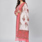 NOZ2TOZ Women's Pink Cotton Kurta & Pant With Dupatta- (3pcs set) - Swadesiicart