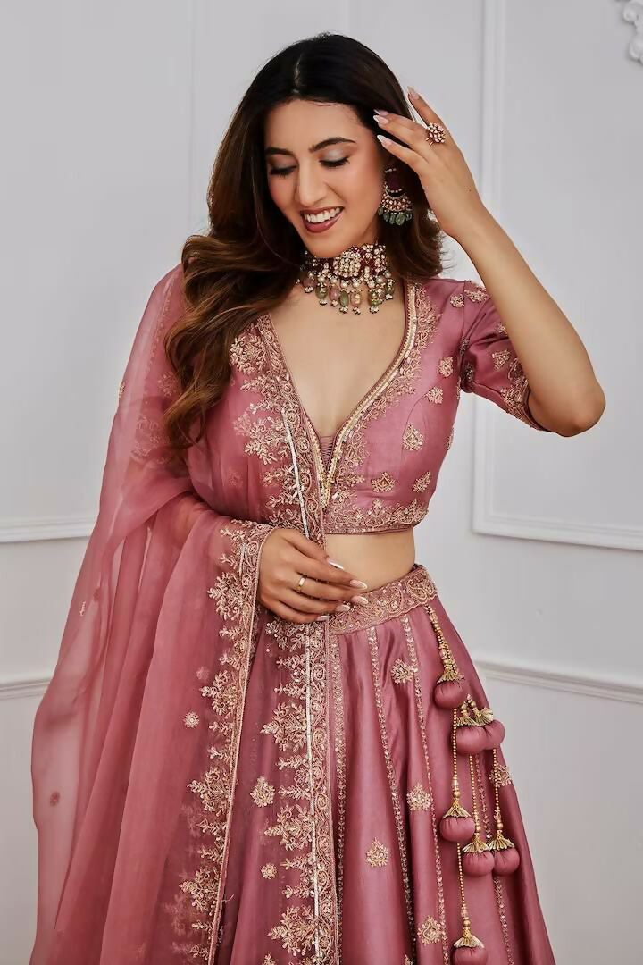 Jyoti Fashion Women's Onion Japan Satin Silk Sequins with Dori & Zari Embroidered Designer Lehenga Choli Set | Swadesiicart