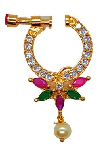 Multicolor AD Designer Beautiful Nose Ring | Swadesiicart