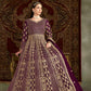 Anaita Purple Embroidered Net Stitched Anarkali Suit