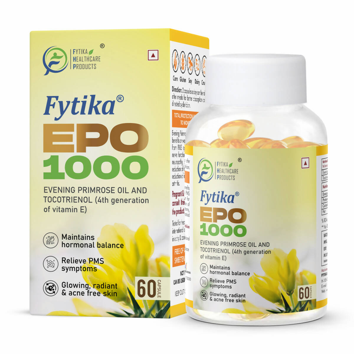 Fytika Epo 1000 Evening Primrose Oil and Tocotrienol Capsules - Fytika