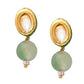 Ruby Raang Green Aventurine & Kundan Necklace with Studs | Swadesiicart