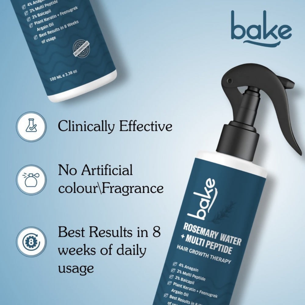 Bake Rosemary Water Hair Growth Spray with Multi Peptides | Swadesiicart