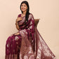 Astita Banarasi Silk Purple Saree | Swadesiicart