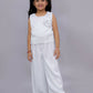 Lil Drama Glam Up Girls White Party Top and Pant Set | Swadesiicart