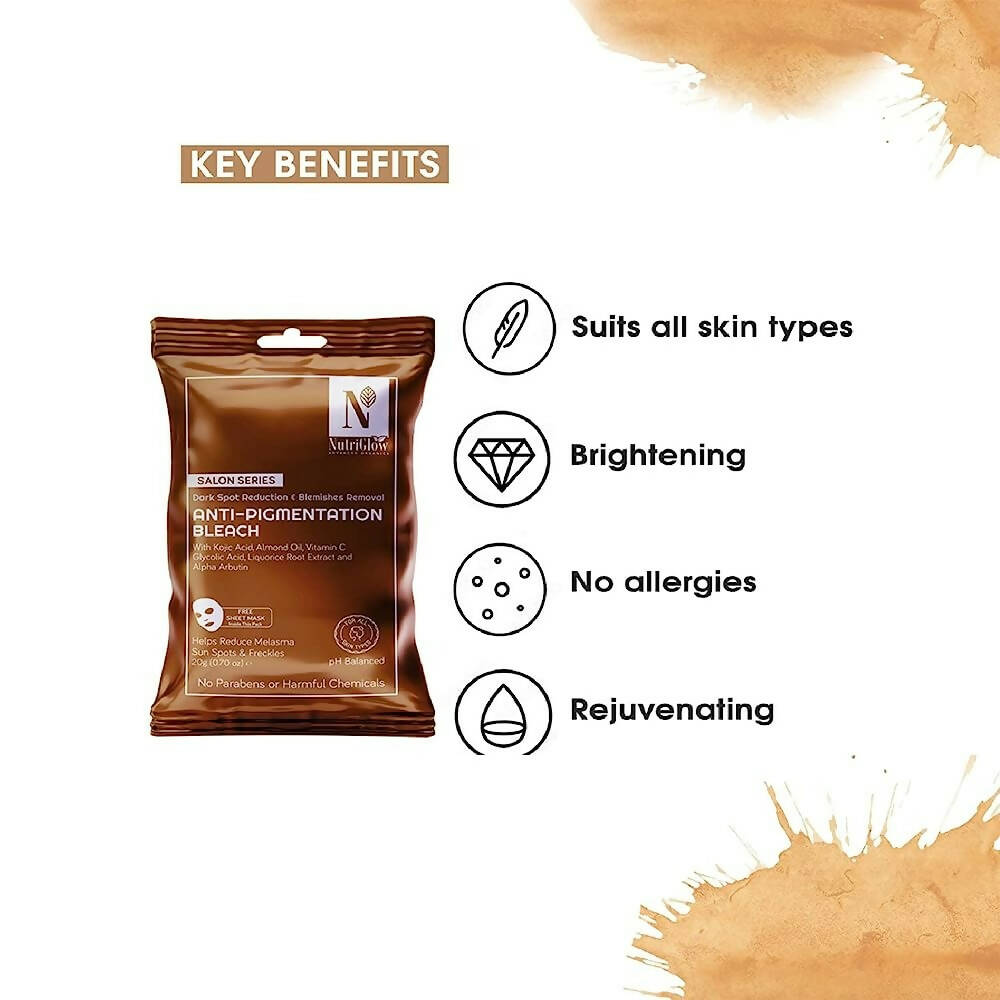 NutriGlow Advanced Organics Anti-pigmentation Bleach (6 in 1) - Swadesiicart