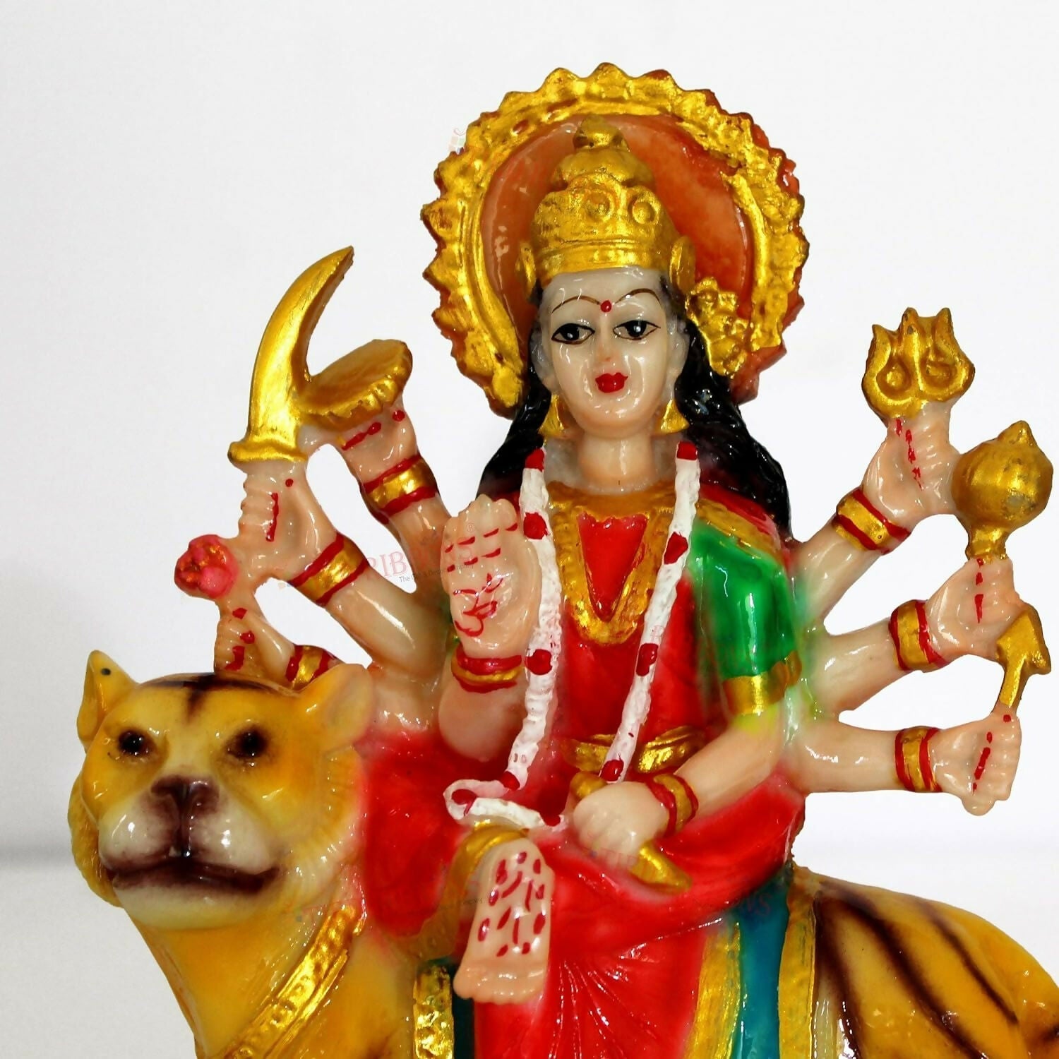 Tied Ribbons Nav Durga Devi Sherawali Mata Murti Statue - Swadesiicart
