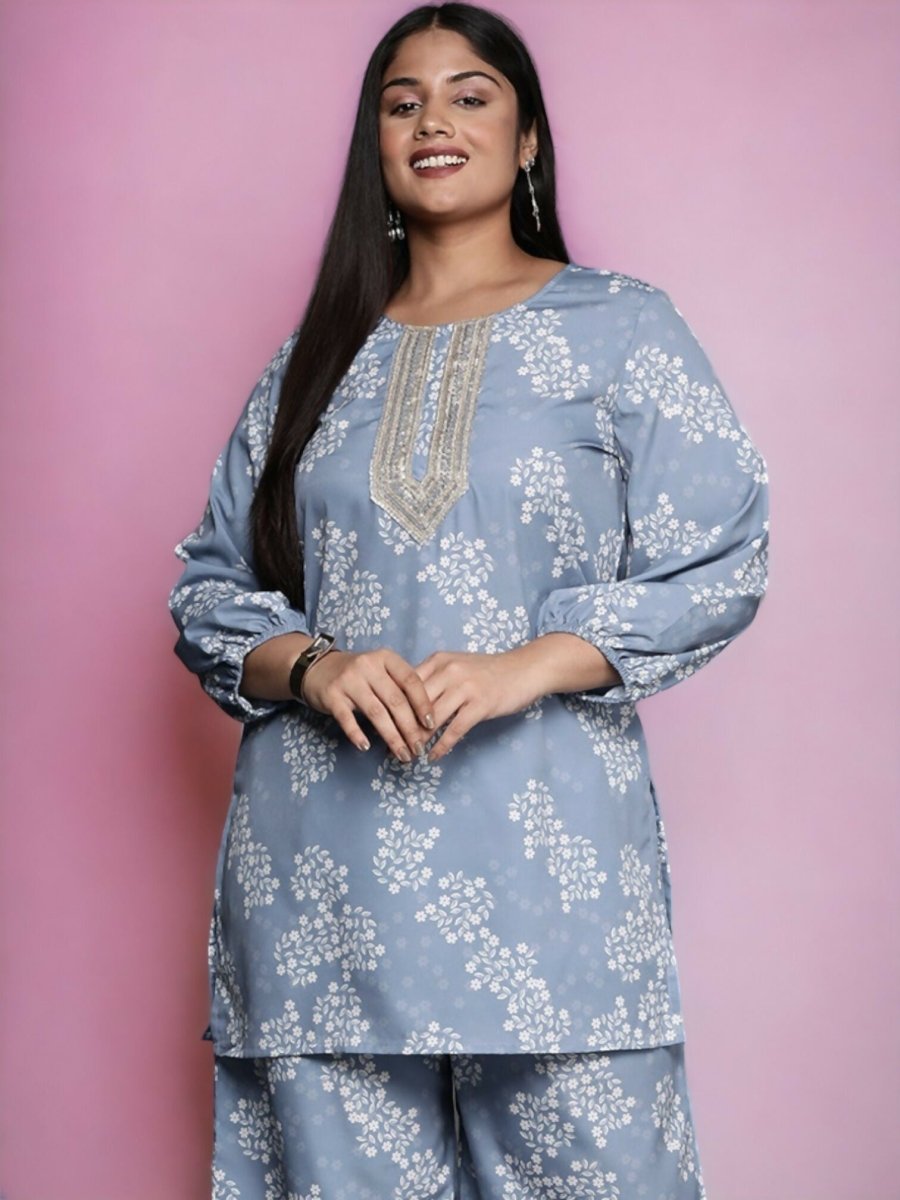 Ahalyaa Women's Traditional wear Tunic - Grey | Swadesiicart