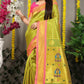 Jyoti Fashion Women's Green Banarasi Silk Zari Woven Saree with Blouse | Swadesiicart