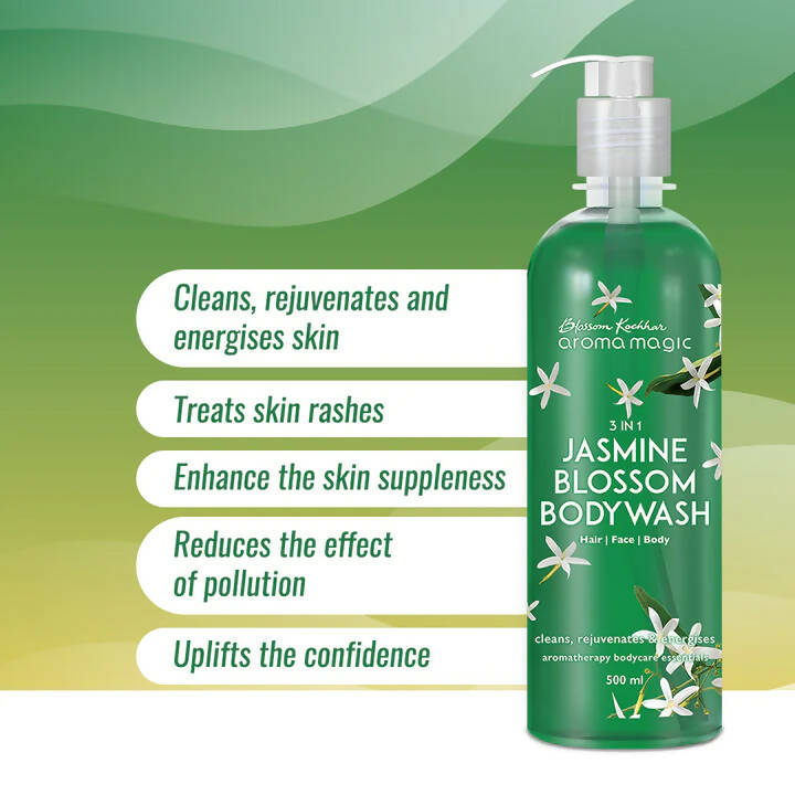 Blossom Kochhar Aroma Magic 3-in-1 Jasmine Blossom Body Wash | Aromatherapy Body Wash for Relaxation & Soft Skin - Swadesiicart