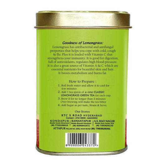 A-One Classic Premium Lemongrass Green Tea - Swadesiicart