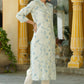 Juniper Women's Sky Blue Rayon Staple Printed A-Line Kurta | Swadesiicart