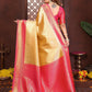 Aastha Fashion Cream Tissue Silk Woven Saree