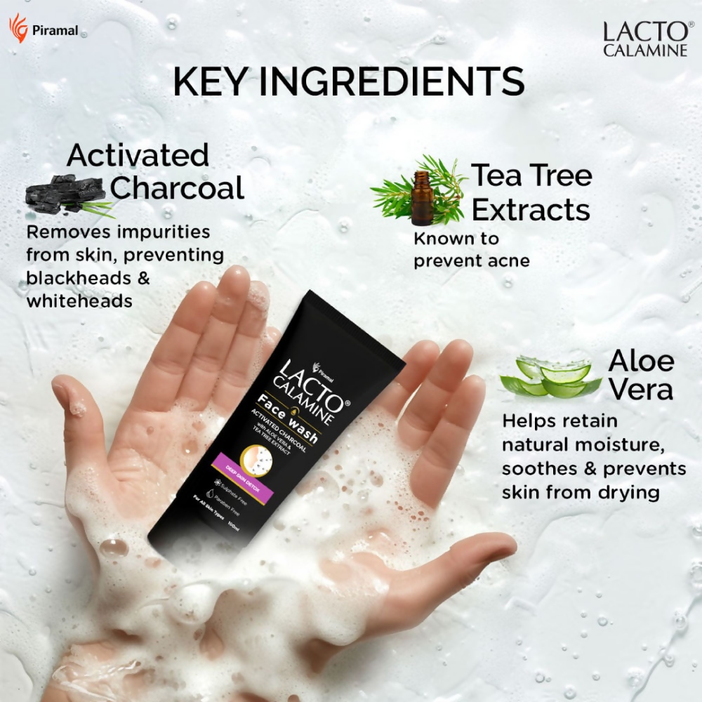 Lacto Calamine Activated Charcoal Face Wash - Swadesiicart
