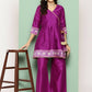 Ahalyaa Women's Traditional Wear Co-ods - Purple | Swadesiicart