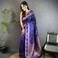 Joban Fashion Navy Blue Banarasi Soft Silk Woven Saree | Swadesiicart