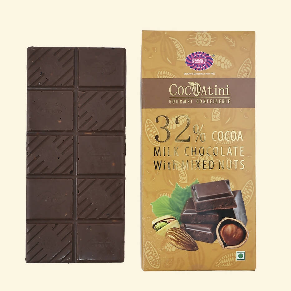 Cocoatini 32% Cocoa Milk Chocolate With Mixed Nuts - Swadesiicart