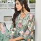 Vaasva Women's Green Tissue Gota Embroidered Suit Set With Solid Pant And Embroidered Dupatta | Swadesiicart