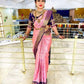 Vamika Weaving Banarasi Jacquard Pink Kanjivaram Saree | Swadesiicart