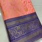 Vamika Weaving Banarasi Jacquard Pink Kanjivaram Saree | Swadesiicart