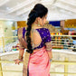 Vamika Weaving Banarasi Jacquard Pink Kanjivaram Saree | Swadesiicart