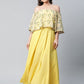 Ahalyaa Women Crepe Printed Yellow Dress | Swadesiicart