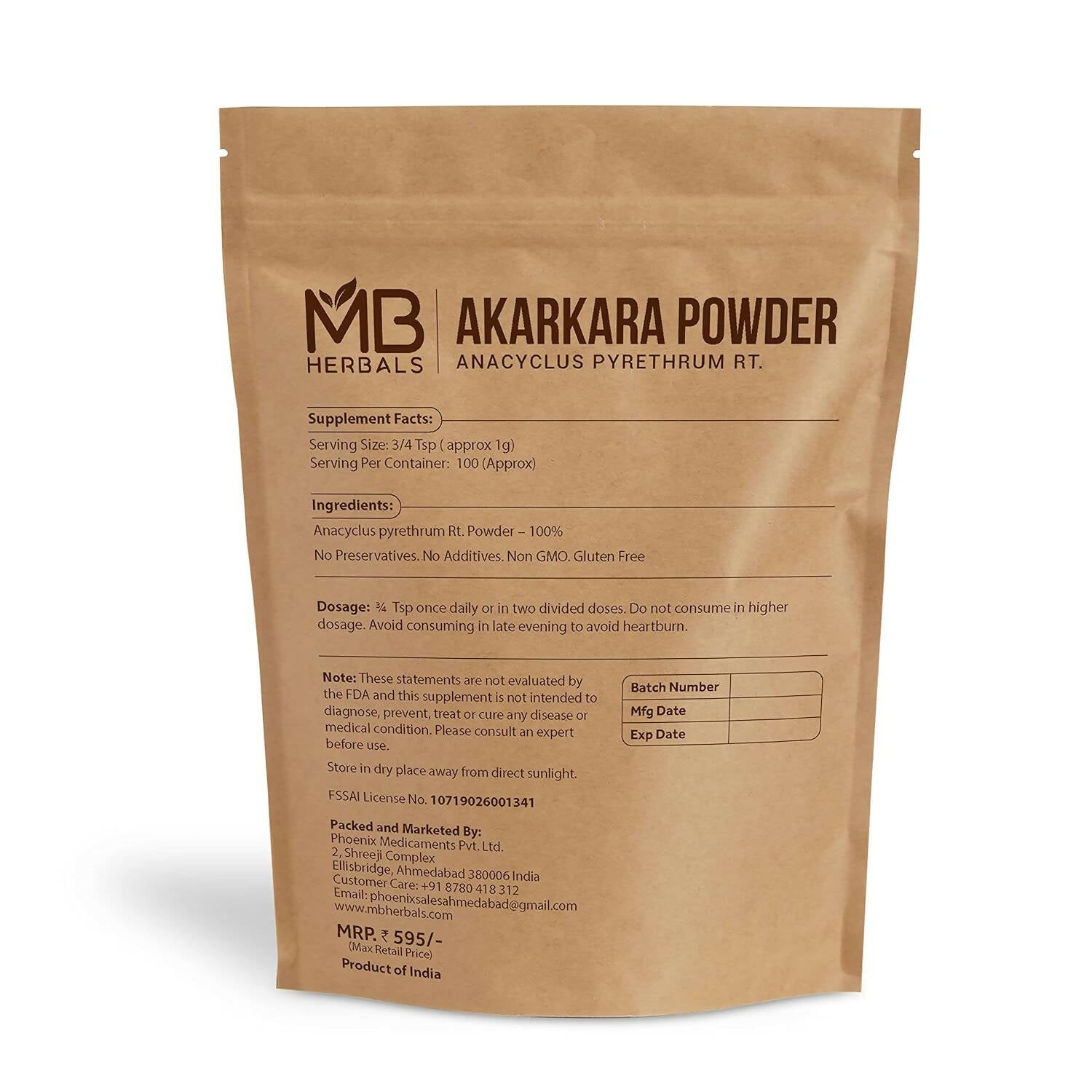 MB Herbals Akarkara Powder | Swadesiicart