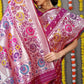 Jyoti Fashion Women's Magenta Banarasi Silk Zari Woven Saree with Blouse | Swadesiicart