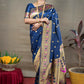 Jyoti Fashion Women's Blue Paithani Silk Zari Woven Saree with Blouse | Swadesiicart