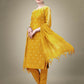 Jyoti Fashion Women's Yellow Cotton Blend Embroidery & Sequence work Kurta with Trouser & Dupatta | Swadesiicart
