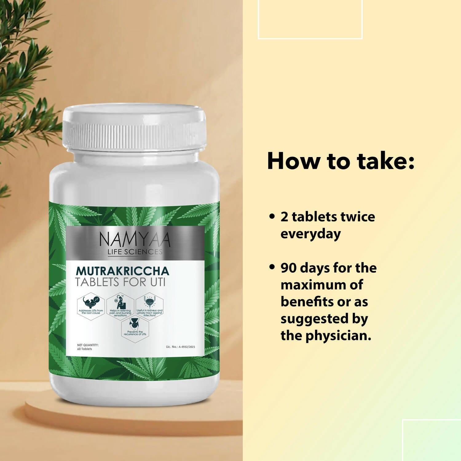 Namyaa Mutrakriccha Tablets for UTI - Swadesiicart