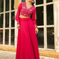 Janasya Pink Georgette Embroidered Top & Skirt | Swadesiicart