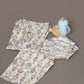 Breathables White & Yellow Tortoise Cotton Nightsuit Set For Kids