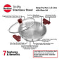 Hawkins Tri-Ply Stainless Steel Deep-Fry Pan with Glass Lid Silver (SSD15G) - Swadesiicart