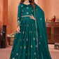 Rama Green Festive Embroidered Art Silk Anarkali Suit - Emponline | Swadesiicart